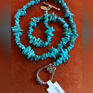 Samuel B. Silver 1.80 ct. Sleeping Beauty Turquoise Necklace NWT